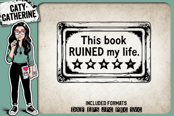 Funny Book Review: RUINED My Life Embroidery Design