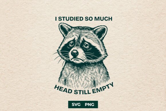 Funny Raccoon Head Still Empty SVG PNG Review