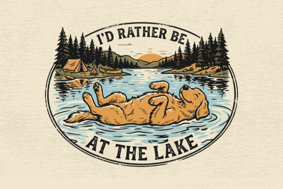 Funny Summer Lake Day Dog SVG PNG Design Review