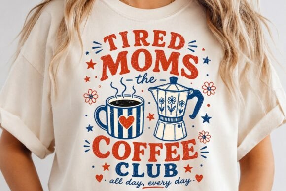Funny Tired Moms Coffee Club PNG SVG Review