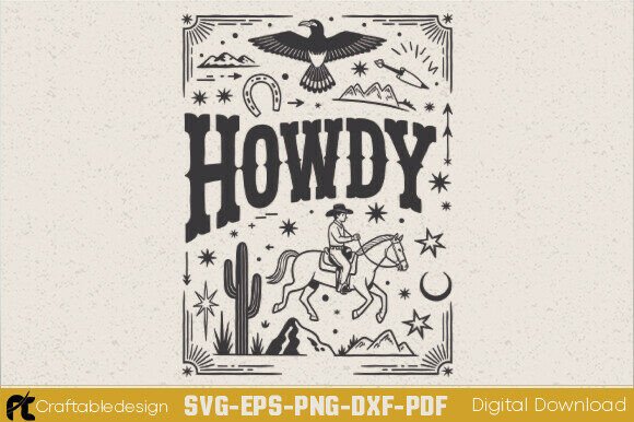 Retro Howdy Cowboy Western SVG Review